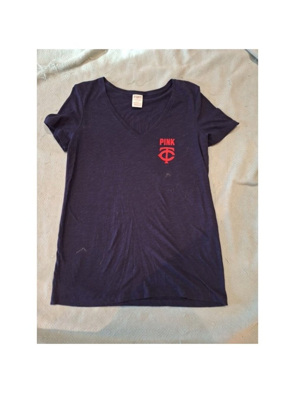 VICTORIA’S SECRET PINK 5th & Ocean MLB MINNESOTA TWINS SHORT SLEEVE SIZE SMALL